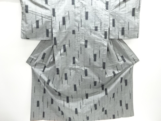 JAPANESE KIMONO / ANTIQUE KIMONO / SILK / TSUMUGI / WOVEN KASURI PATTERN